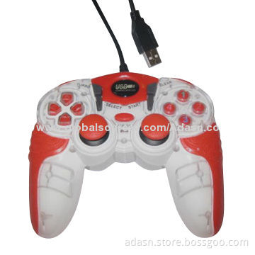 Wired PC USB game controller, fashionable with double shock and various colors, factory cheap price